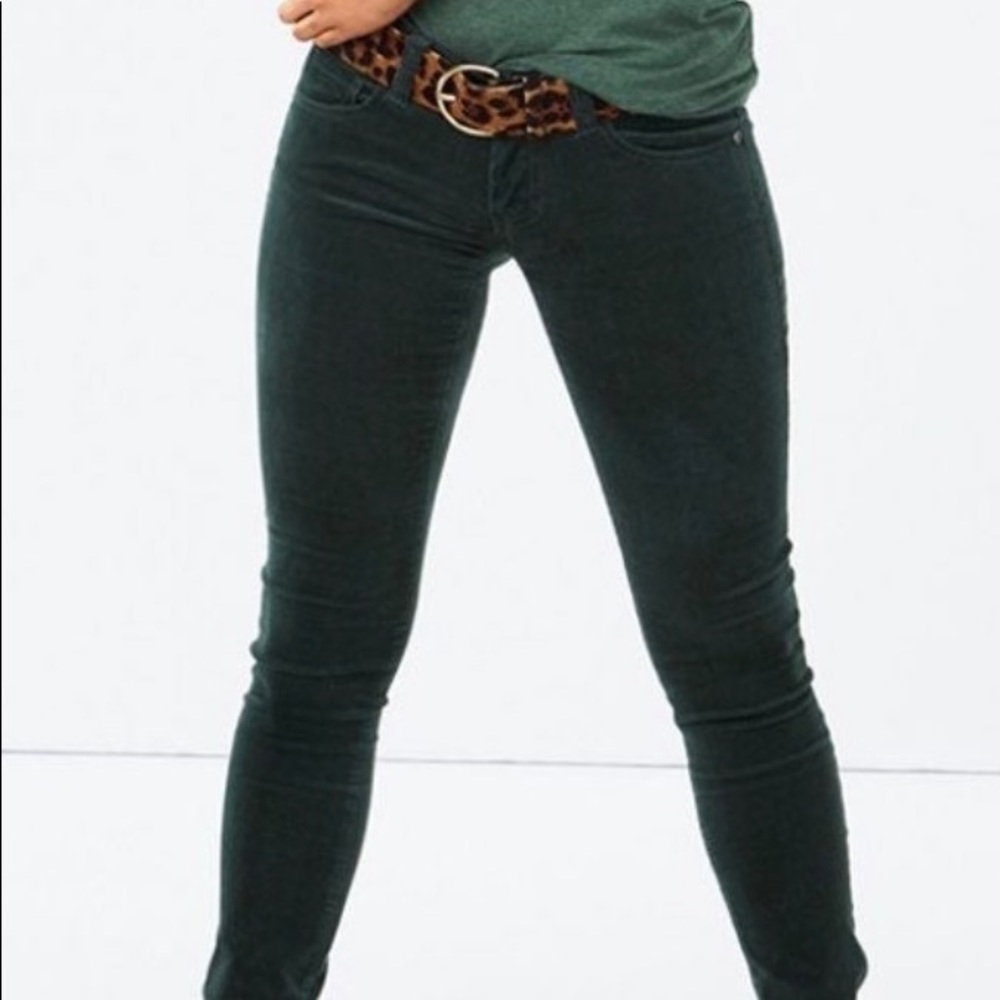 CABI Jeans Dark Green Skinny Corduroy Pants Size 6